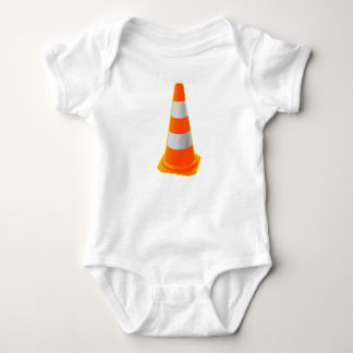 Traffic Cone with Grey Stripes Baby Bodysuit