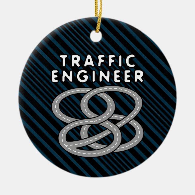 Traffic Engineer Highway Interchange Ceramic Tree Decoration (Front)