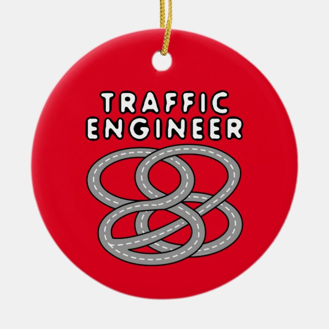 Traffic Engineer Highway Interchange Ceramic Tree Decoration (Front)