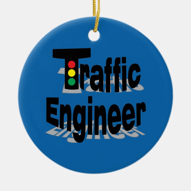 Traffic Engineer Lights Ceramic Tree Decoration (Front)