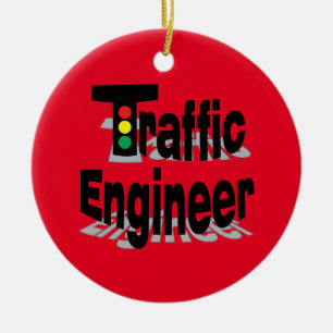 Traffic Engineer Lights Ceramic Tree Decoration