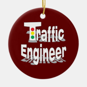 Traffic Engineer Lights Ceramic Tree Decoration