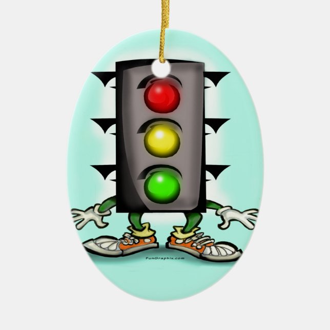 Traffic Fun Ceramic Tree Decoration (Front)
