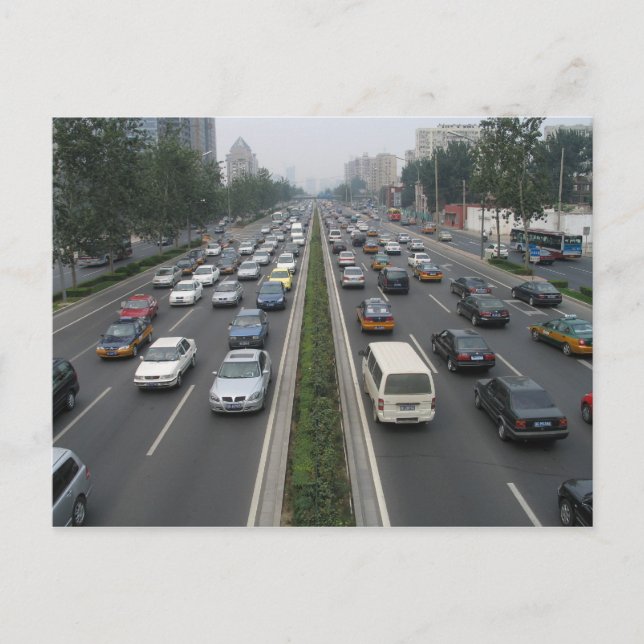 Traffic in Beijing China Postcard (Front)