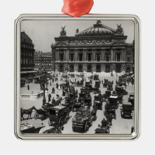 Traffic in front of the Paris Opera House Metal Tree Decoration