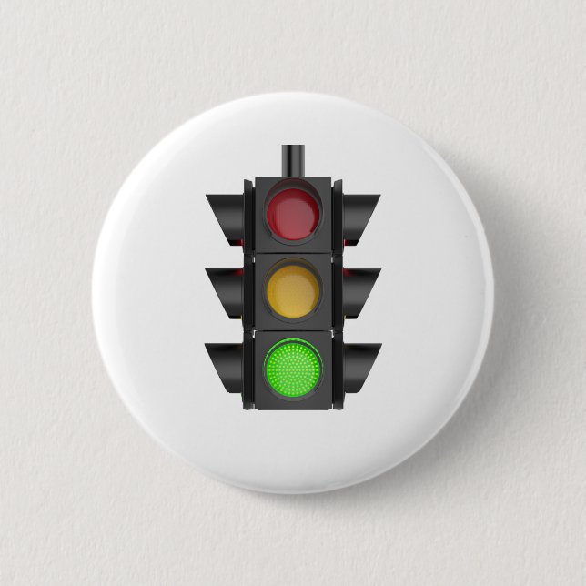 Traffic light 6 cm round badge (Front)