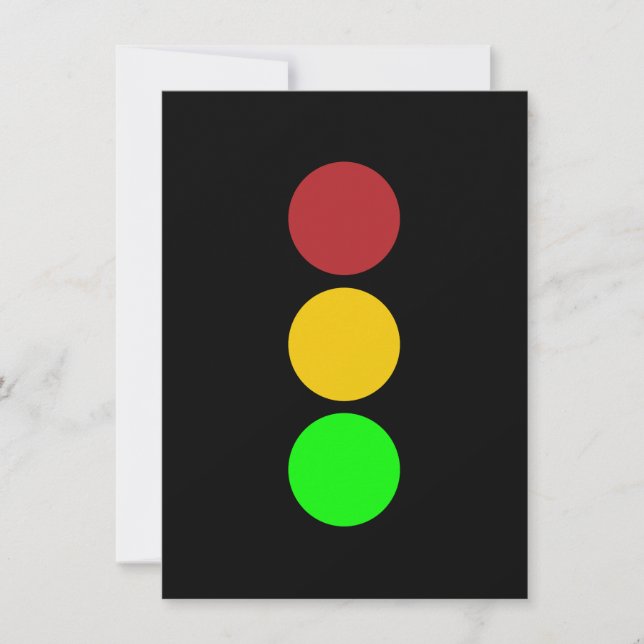 Traffic Light Ahead Caution Road Sign  Holiday Card (Front)