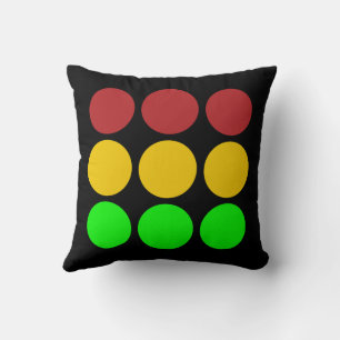 Traffic Light Ahead Caution Road Sign Pattern  Cushion