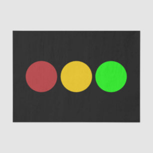 Traffic Light Ahead Caution Road Sign Pattern Tissue Paper