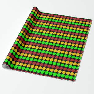 Traffic Light Ahead Caution Road Sign Pattern  Wrapping Paper