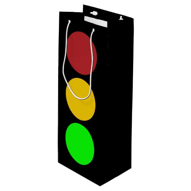 Traffic Light Ahead Caution Road Sign Wine Gift Bag (Front Angled)