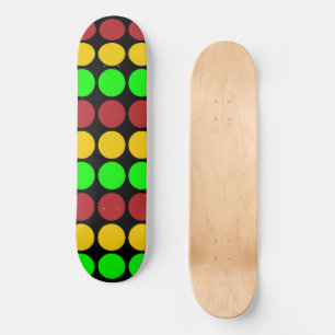 Traffic Light Ahead Caution Sign Pattern Skateboard
