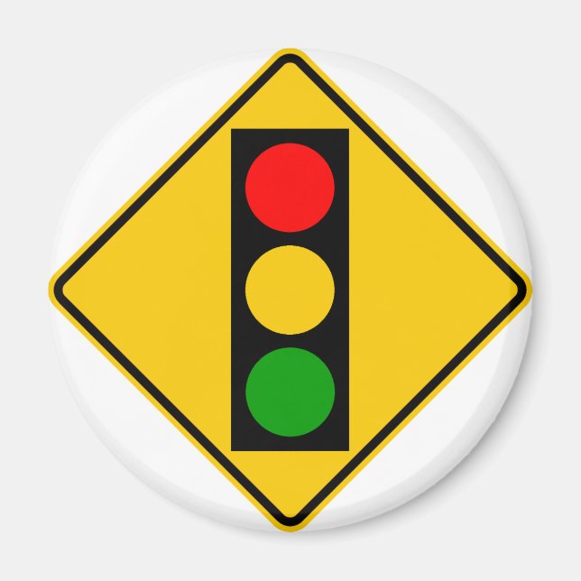 Traffic Light Ahead Highway Sign Magnet (Front)
