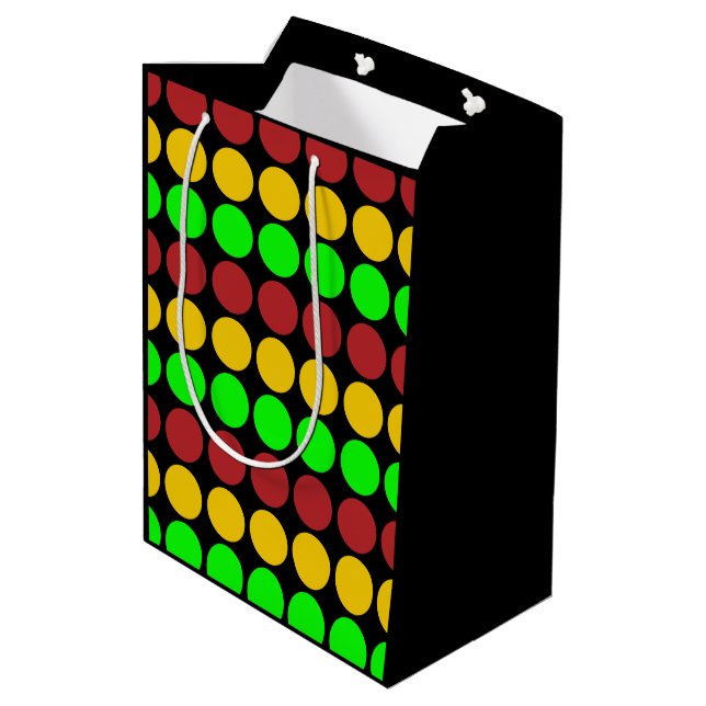Traffic Light Ahead Road Sign Pattern  Medium Gift Bag (Back Angled)