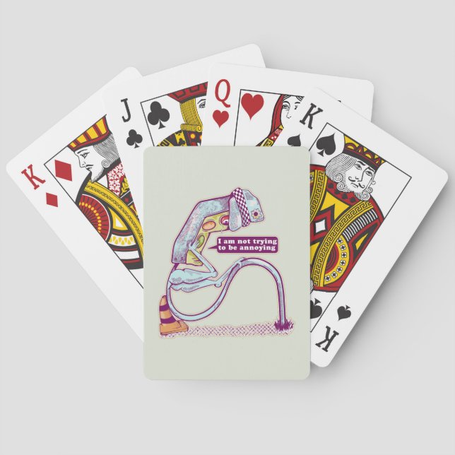 Traffic light looking sad playing cards (Back)