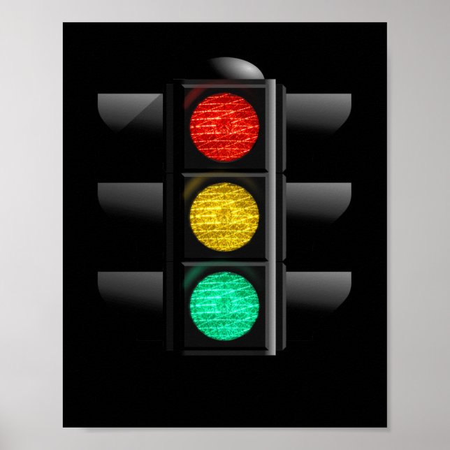 Traffic light Red Yellow Green Poster (Front)