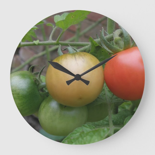 Traffic Light Tomatoes Wall Clock (Front)