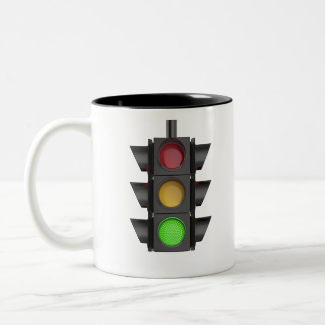 Traffic light Two-Tone coffee mug (Left)