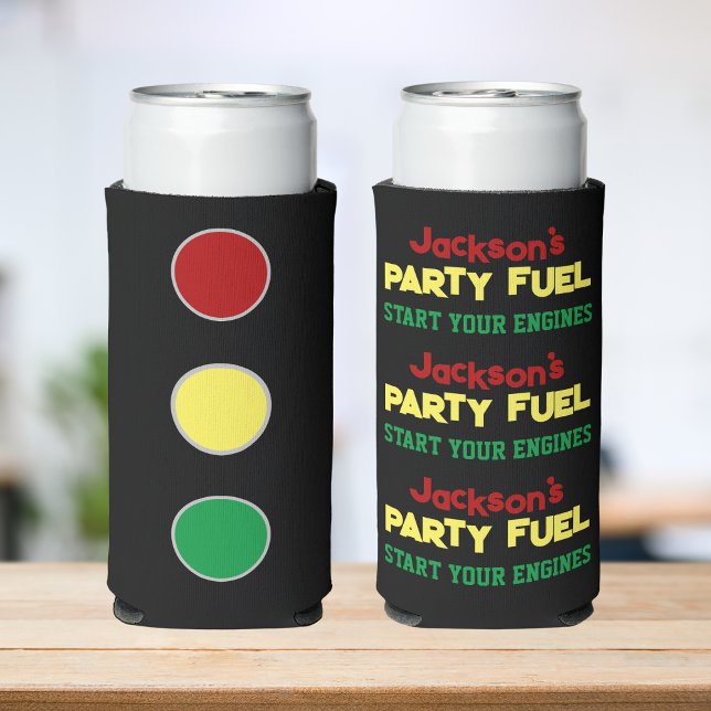 Traffic Lights Car Theme Kids Birthday Party Seltzer Can Cooler (Creator Uploaded)