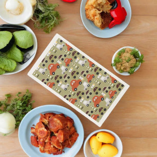 Traffic Lights Orange Cars Pattern Napkin