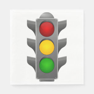 Traffic Lights Red Yellow Green Signal Napkin