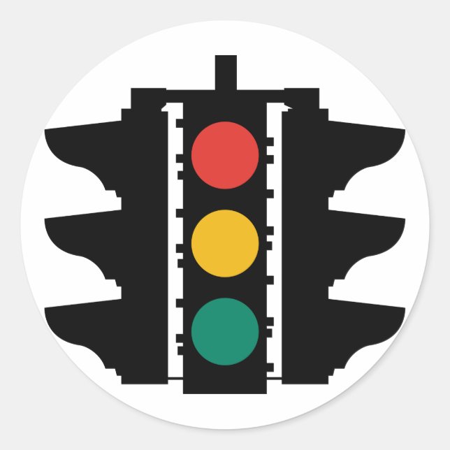 Traffic Lights Street Sign Classic Round Sticker (Front)