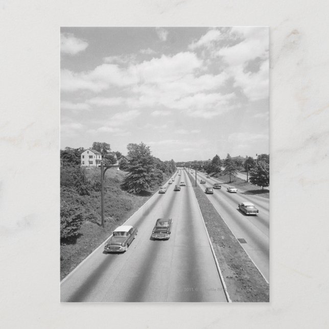 Traffic on highway postcard (Front)