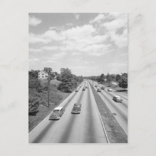 Traffic on highway postcard