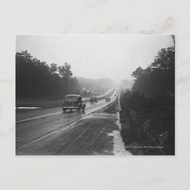 Traffic on highway postcard (Front)