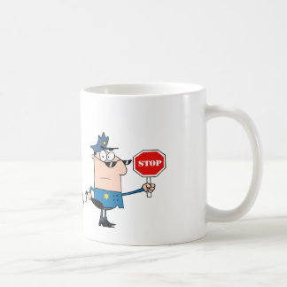 Traffic Police Officer With Car Coffee Mug