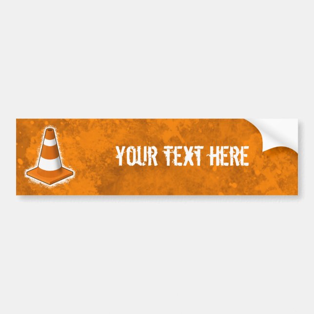 Traffic Safety Cone Splatter Bumper Sticker (Front)