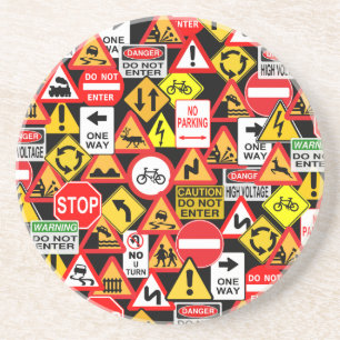 Traffic signs coaster