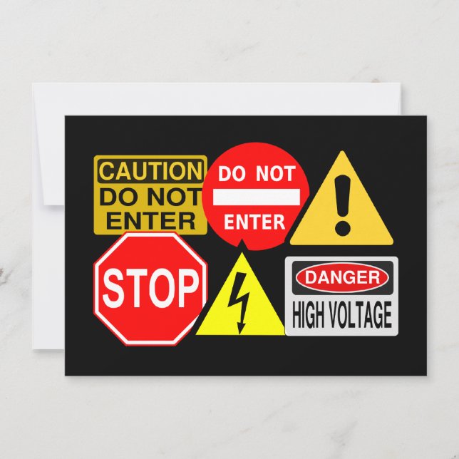 Traffic signs invitation - customise (Front)