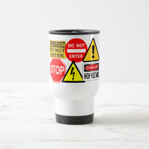 Traffic signs mug - choose style & colour