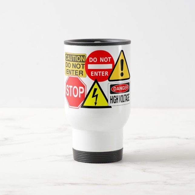 Traffic signs mug - choose style & colour (Center)