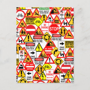 Traffic signs postcard