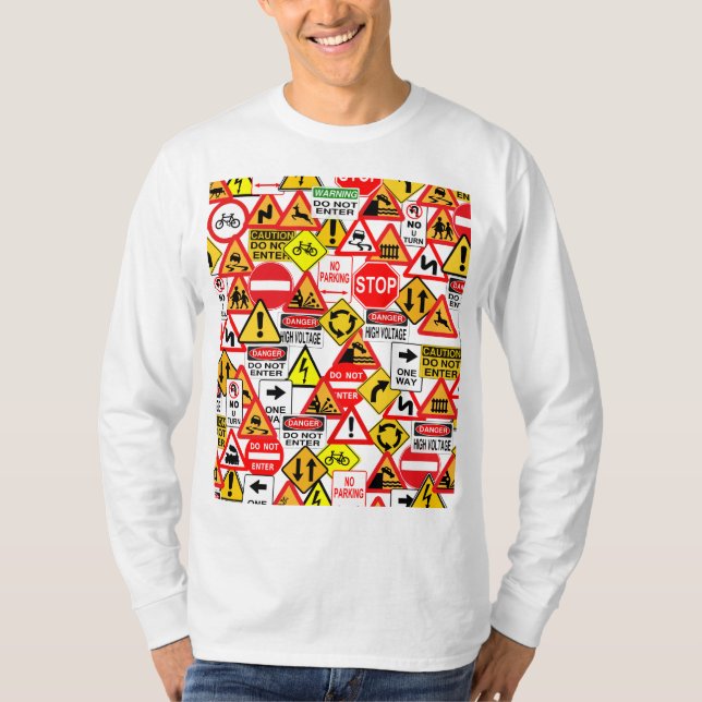 Traffic signs shirt - choose style & colour (Front)