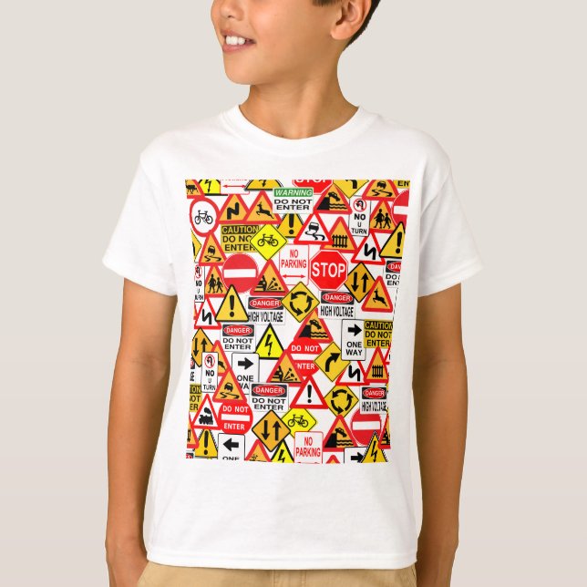 Traffic signs shirt - choose style & colour (Front)