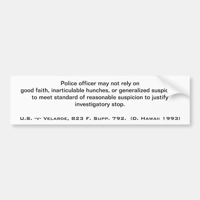 Traffic Stop Bumper Sticker (Front)