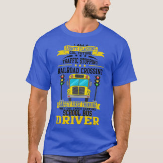 Traffic Stopping Railroad Crossing School Bus T-Shirt