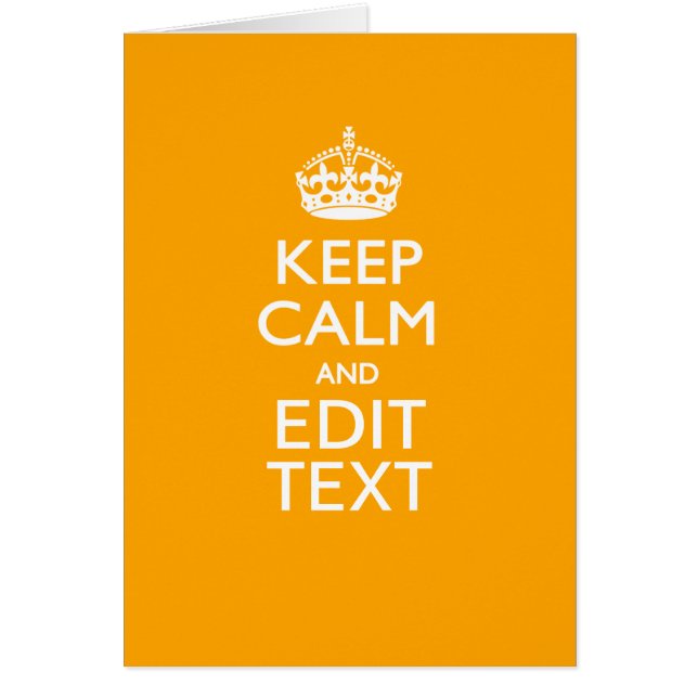 Traffic Yellow Accent Keep Calm And Your Text (Front)