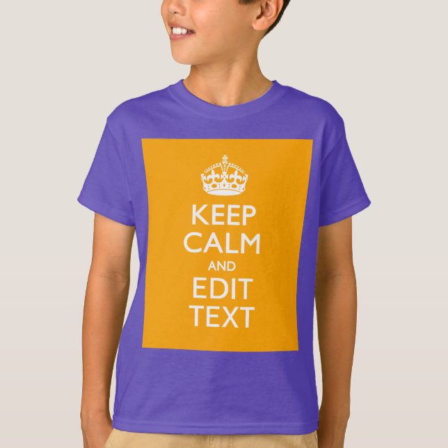 Traffic Yellow Background Keep Calm And Your Text T-Shirt (Front)