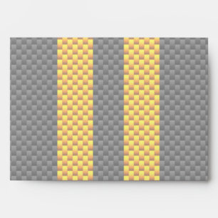 Traffic Yellow Racing Stripes Carbon Fibre Style Envelopes