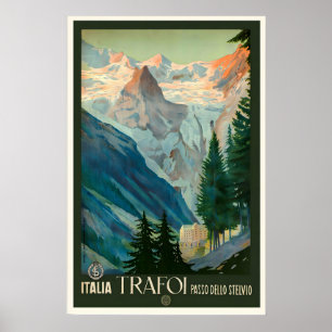 Trafoi Italian Alps Italy Vintage Travel Poster