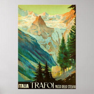 Trafoi~Passo dello Stelvio~Vintage Travel Canvas Poster