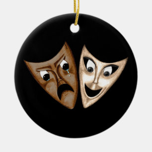Tragedy & Comedy Ceramic Tree Decoration