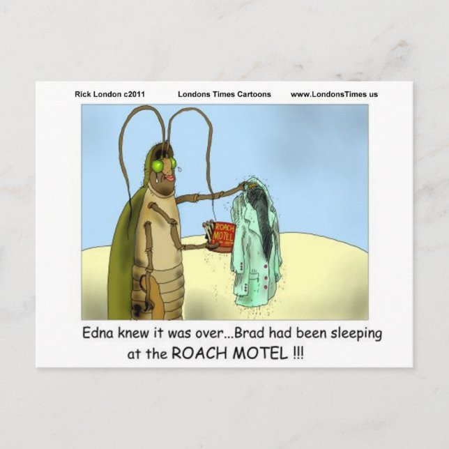 Tragedy @ Roach Motel Funny Gifts Tees Mugs Etc Postcard (Front)