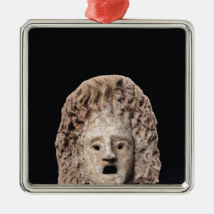 Tragic mask metal tree decoration