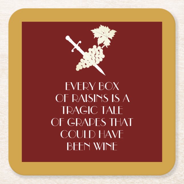 Tragic Story Square Paper Coaster (Front)