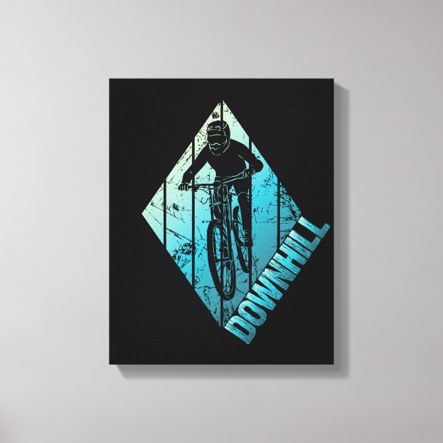 Trail Biking Downhill Mountain Biker Canvas Print (Front)